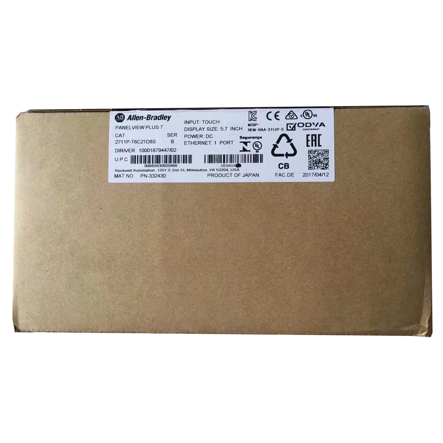 Новый оригинальный Allen Bradley PanelView Plus 7 2711P-T6C21D8S |