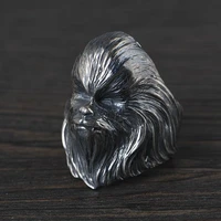 s925 sterling silver chewbacca ring for men from star wars thai silver punk style exaggerated male jewelry