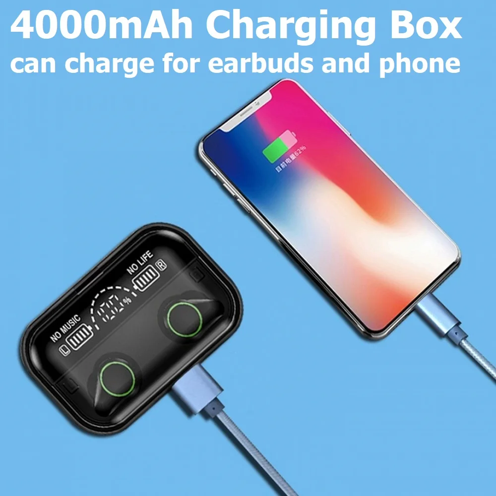 TWS Bluetooth 5 0 наушники истинные беспроводные IPX7 Водонепроницаемая гарнитура с