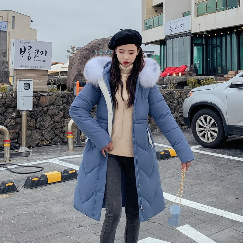 Толстая хлопковая Повседневная Длинная парка с капюшоном и карманами для женщин