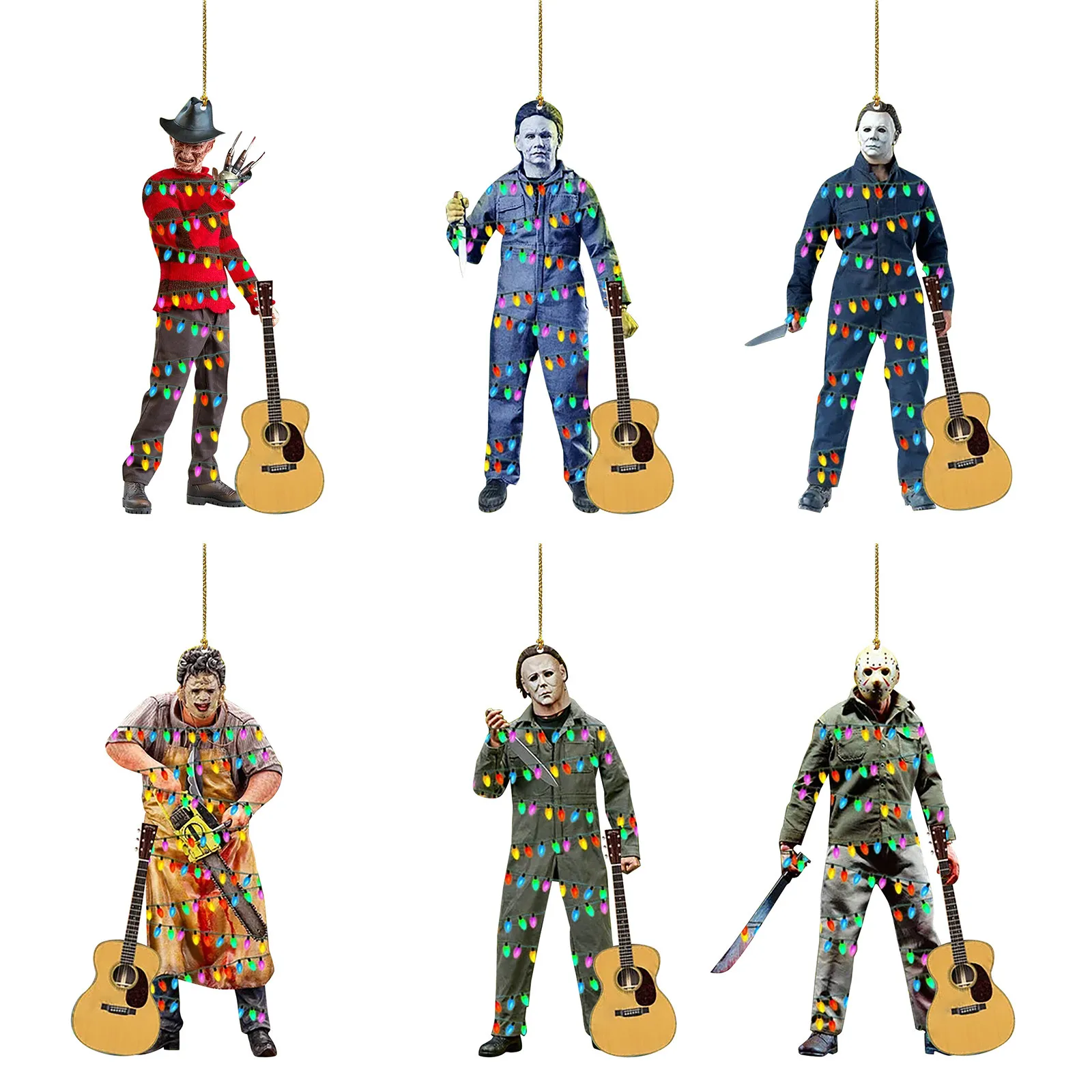 

DIY Horror Movie Ornament For Christmas Tree Decoration Car Rearview Mirror Pendant Crafts Collection Natal Navidad Noel 2022