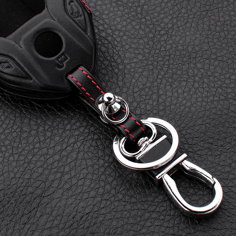 

LUNASBORE Genuine Leather car key case cover Key Shell for remote key Protective Key Bag for BMW 2016 2017 7 Series Display Key