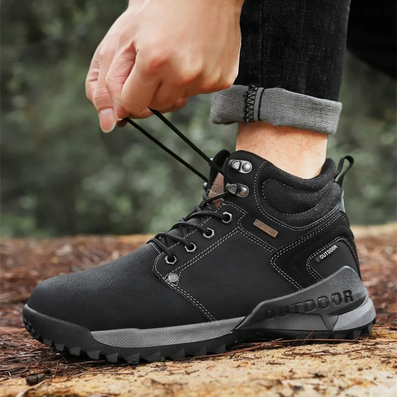 Мужские Нескользящие кроссовки для активного отдыха походные ботинки зимние