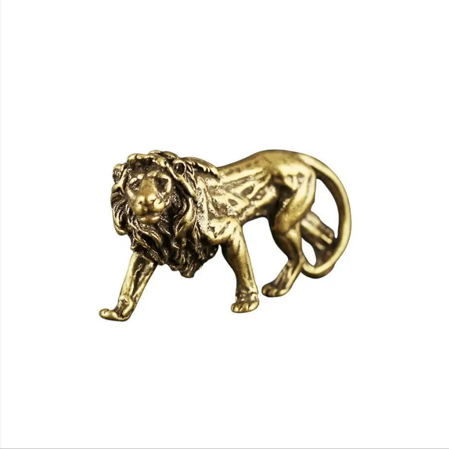 Бронзовый брелок с подвеской в виде льва бронзовый медальон подарок медный для