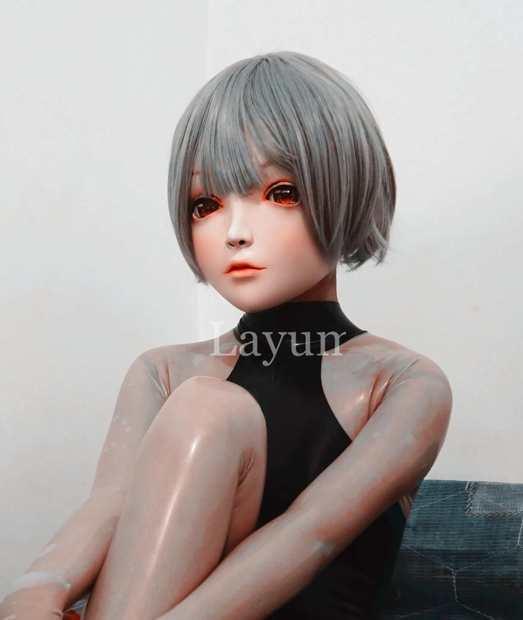 

(NEW-37) Silicone BJD DOLL Half Head Kigurumi Mask Crossdresser Beauty Makeup Cosplay Mask Anime Kigurumi Masks