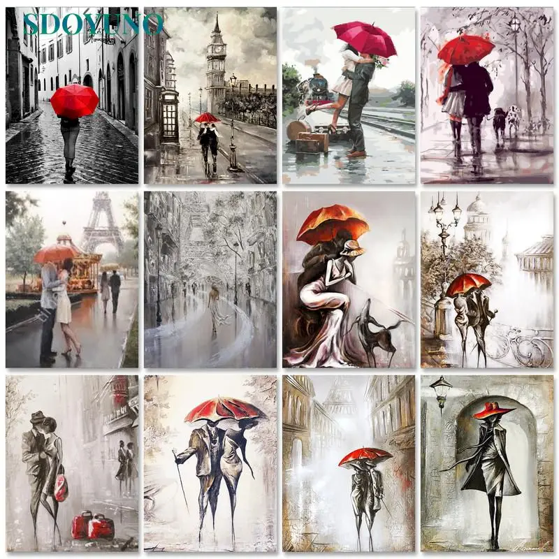 

SDOYUNO 60x75cm Oil Paint By Numbers Figure Scenery DIY Painting By Numbers On Canvas Number Painting Home Decor Wall Art