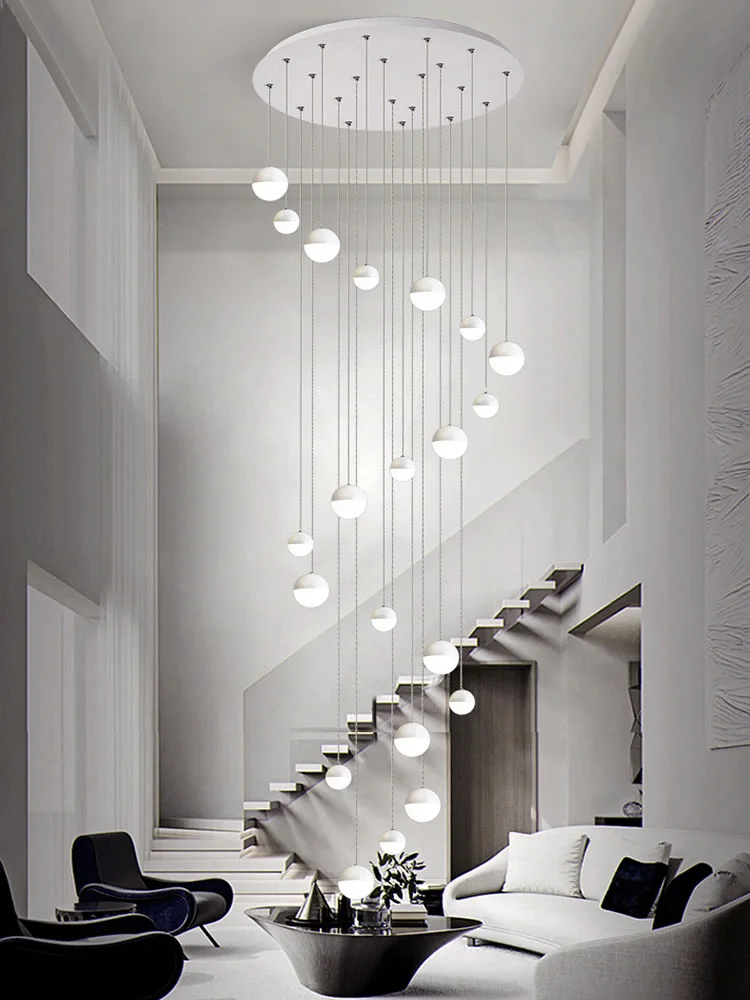 売却 現代のledシャンデリア天井つりランプデュプレックスアパート階段シャンデリアダイニングルームライトホテルの装飾ペンダントランプ