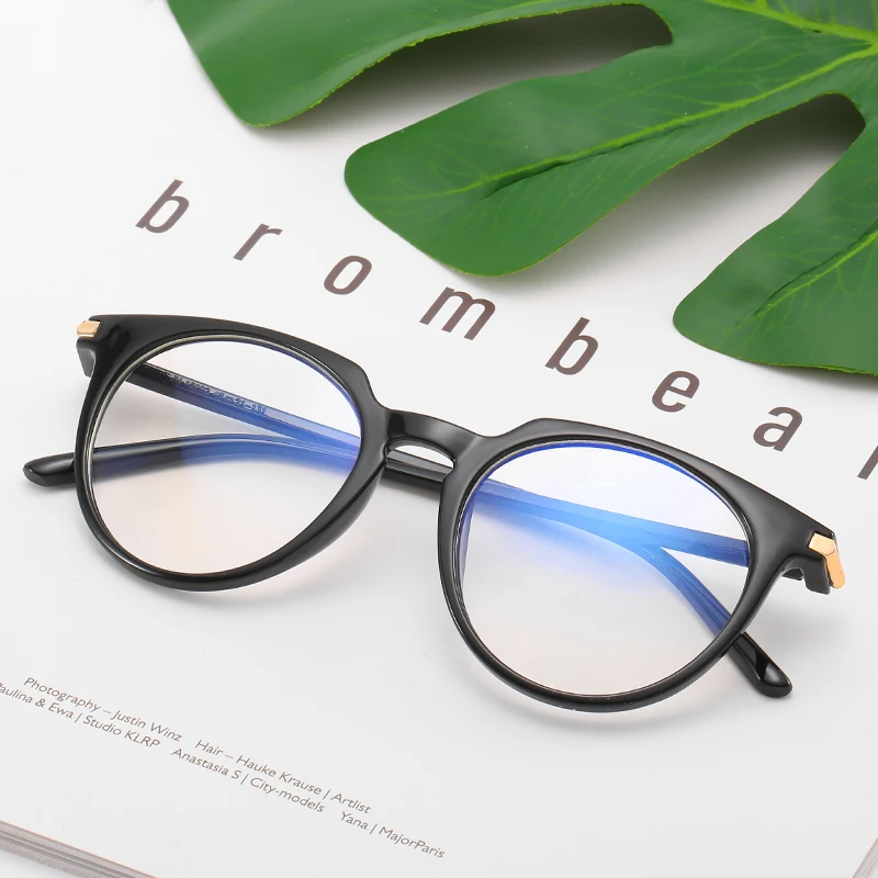 Новинка очки в ульсветильник кой синей оправе женские ретро металлической