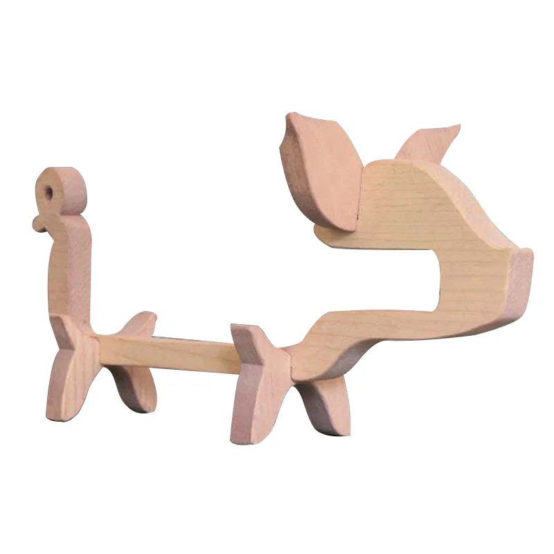 

Creative Wooden Beagle Wine Rack Portable Pig Shape Wine Holder Ornaments Decorations Beer Display Storage Shelf Bar Accessories