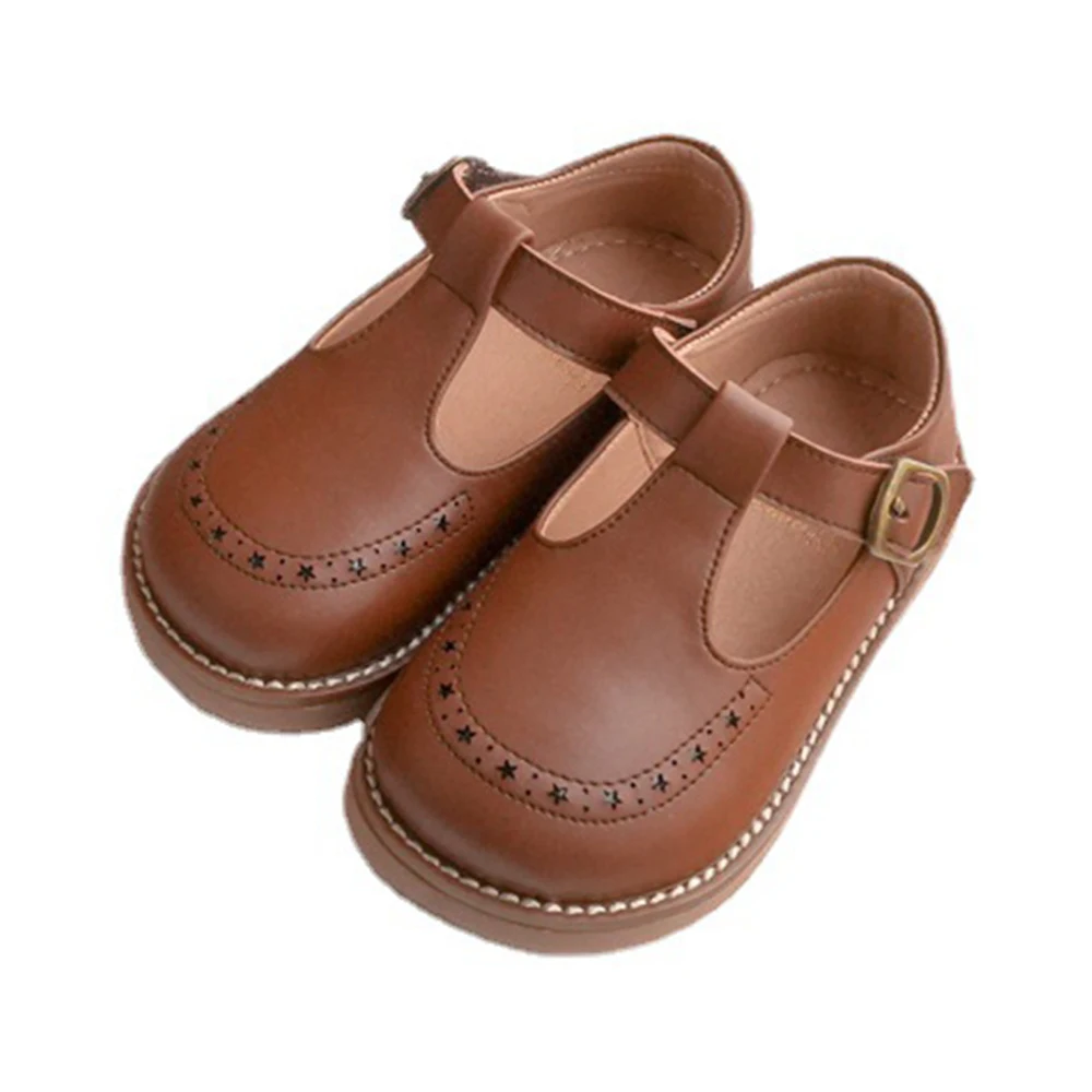 

Туфли кожаные для девочек, обувь принцессы из искусственной кожи в стиле ретро, для школьных представлений, свадьбы, повседневная обувь