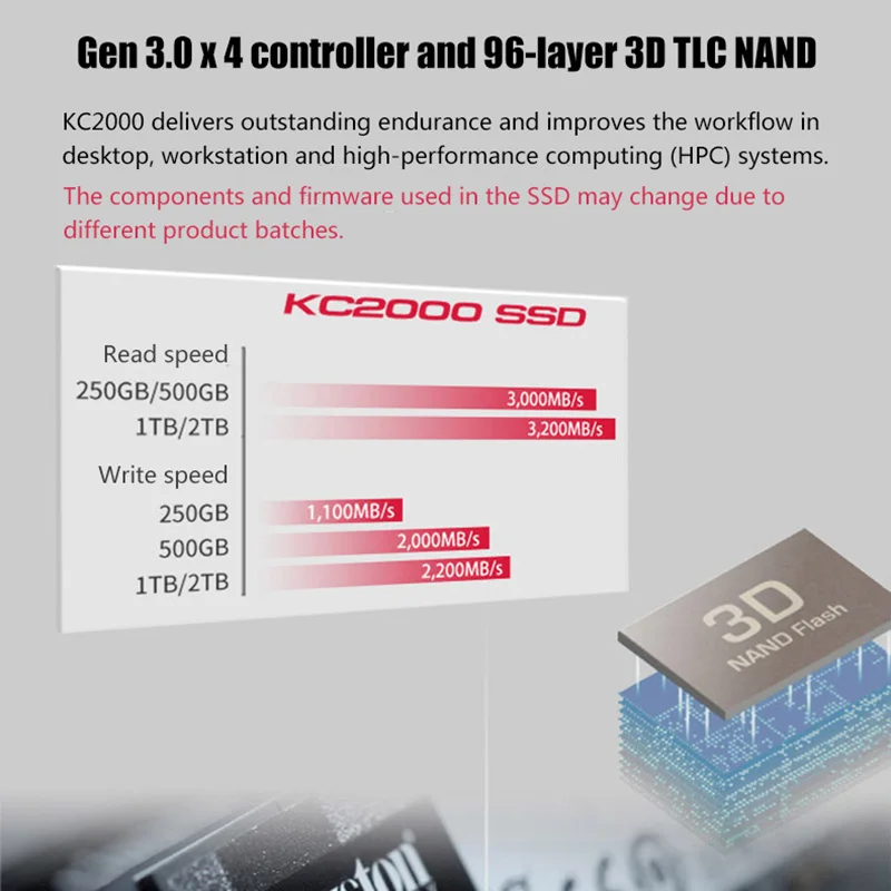 Kingston KC2000 NVMe M.2 2280 SATA SSD 250 ГБ 500 1 ТБ Внутренний твердотельный накопитель Жесткий