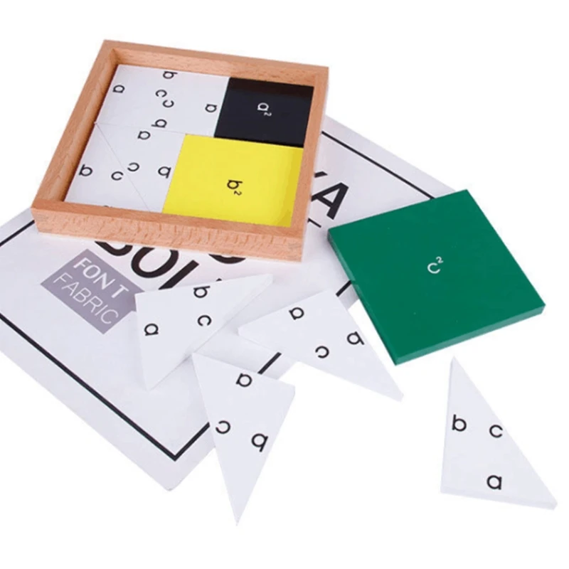 

Montessori Toy 3D Puzzle Tangram Matching Game Jigsaw for Activity Center Wooden Pythagorean Theorem Busy Board for Kids