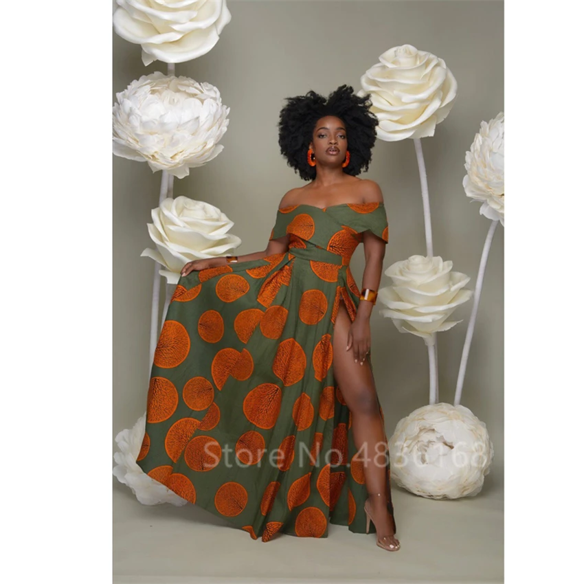Сексуальное платье-труба Женская африканская одежда 2022 Дашики с принтом модные