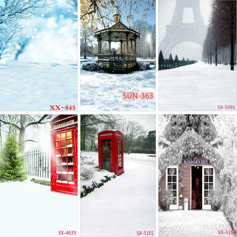 Реквизит для фотосъемки фон улицы зимняя снежная сцена детская свадебная