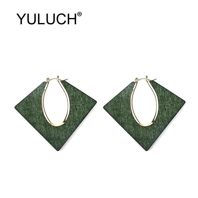 YULUCH 2019 модные золотые металлические серьги из цинкового сплава с красным черным