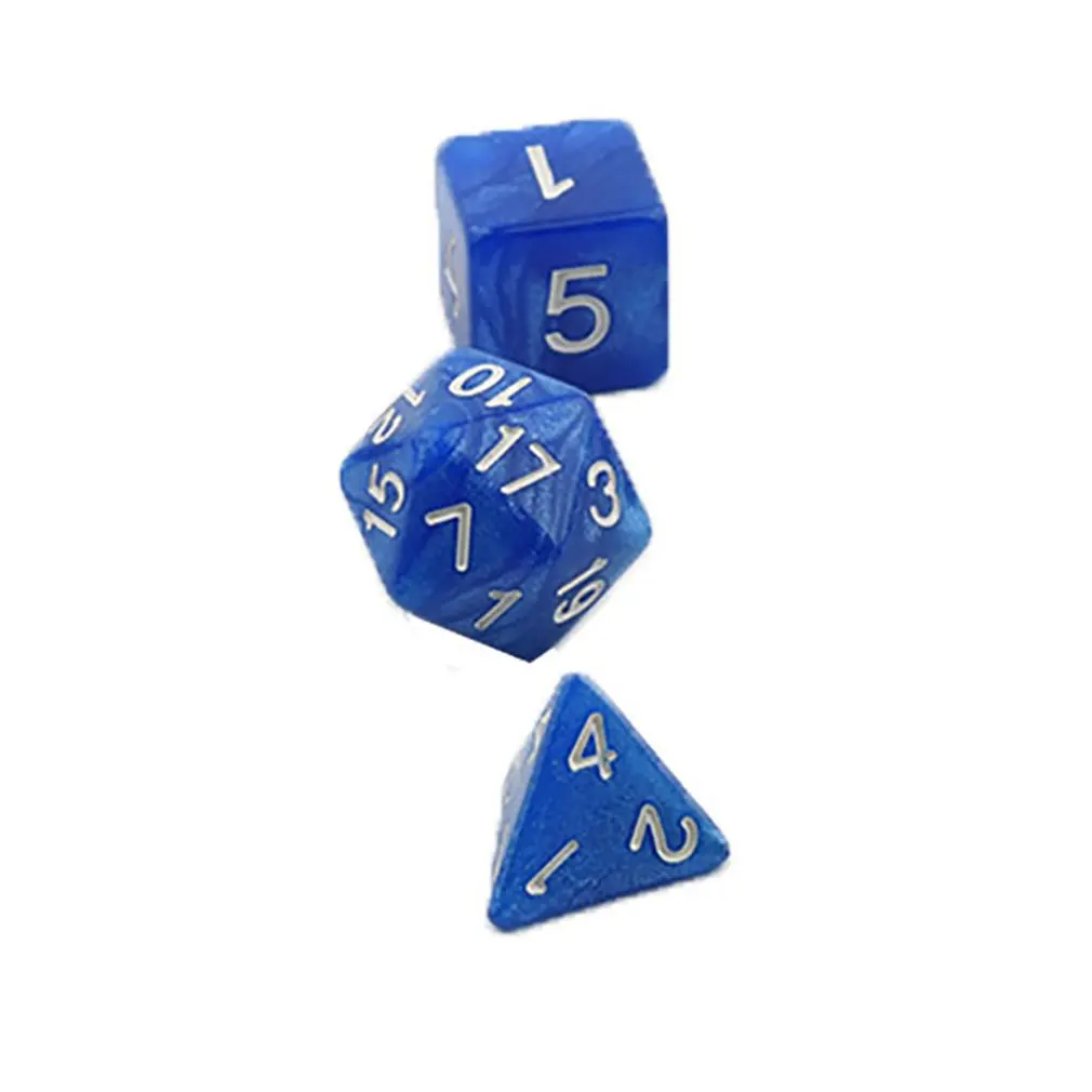

7pcs/set Games Gaming Dices Multi-sided Dices Desktop Game Accessories Multi Faceted Acrylic Dice Suit