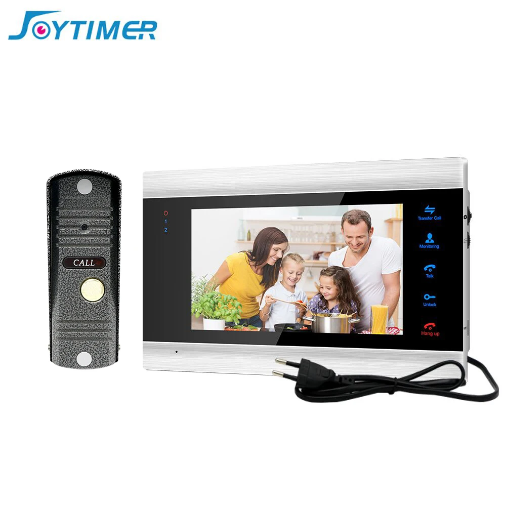 

Видеодомофон проводной видеодомофон с цветным HD-монитором и водонепроницаемым дверным звонком с поддержкой разблокировки одним нажатием