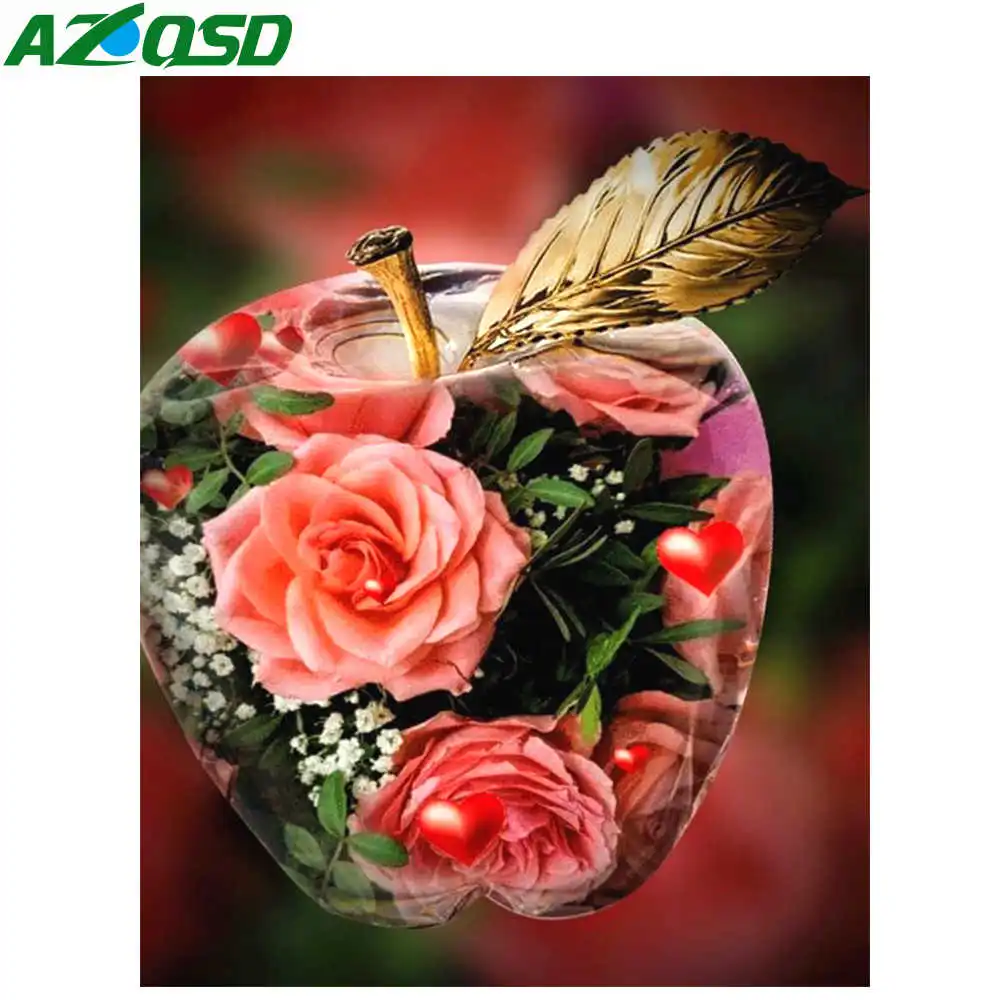 AZQSD Сделай Сам Алмазная картина цветок яблоко Стразы полностью квадратная