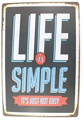 

Text Life Tin Signs Metal 12" W x 8" H Decoration Wall Decor