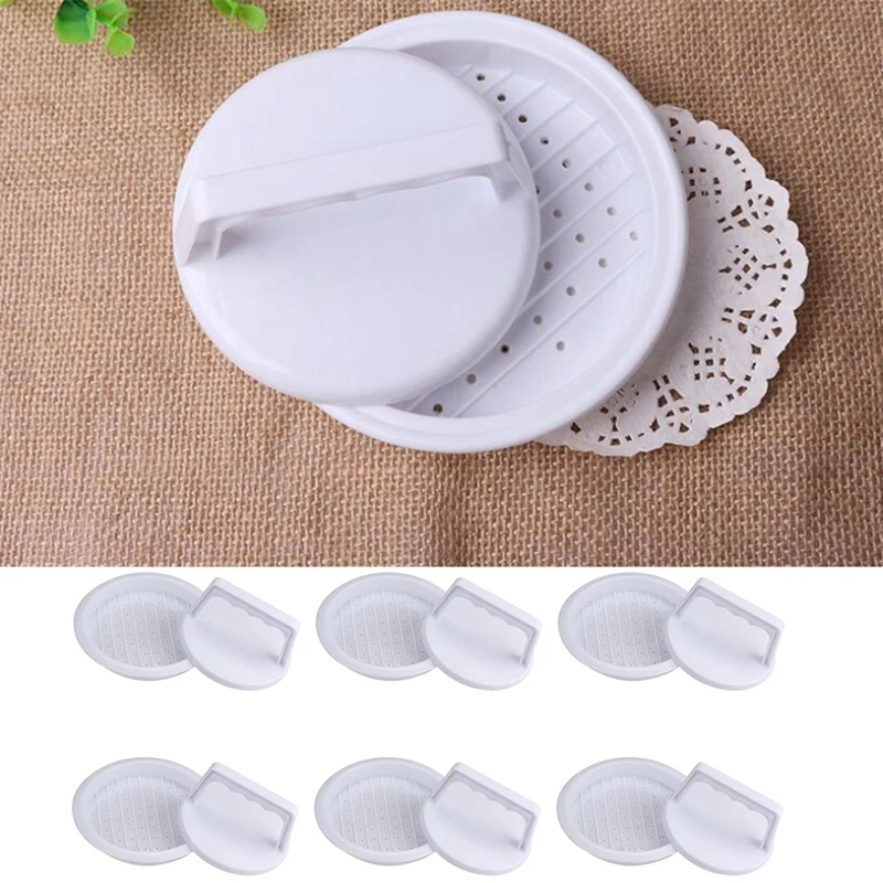 6 Pack Round Shape Hamburger Press Plastic Meat Beef Grill Burger Patty Maker Mold Mould Kitchen | Дом и сад