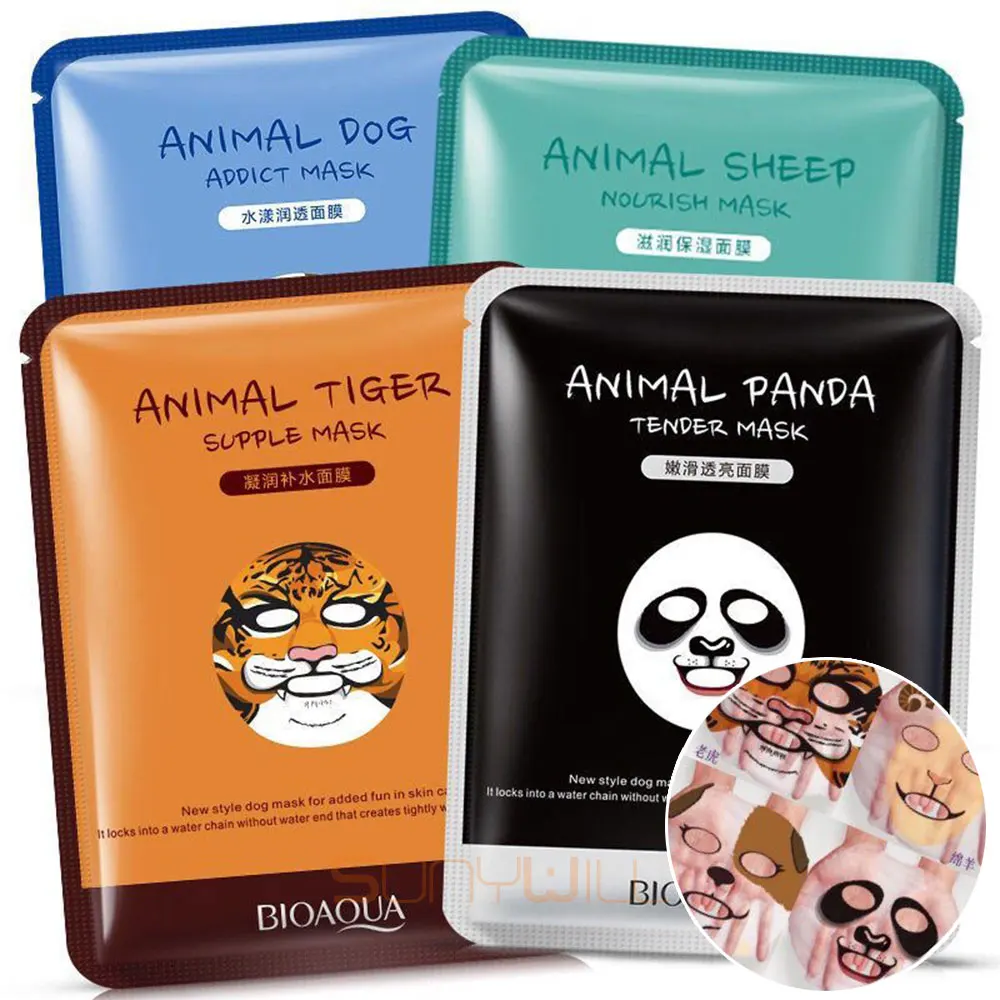 BIOAQUA милые животные маска для лица узоры в виде овцы панды собаки тигра