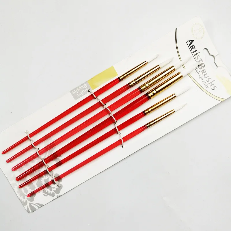 Международная торговля Overplus заказ 6 красный прозрачный стержень кисть Набор