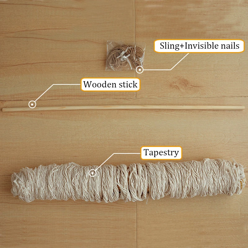 Настенный подвесной гобелен в стиле бохо из ткани макраме с геометрическим