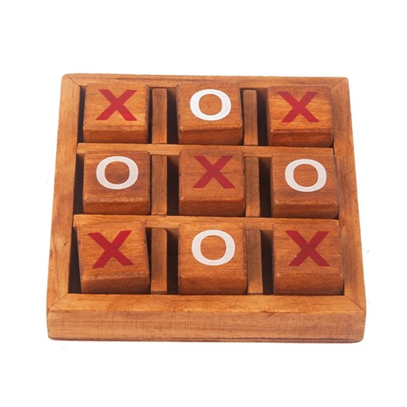 

Wooden XO Chess Board Puzzle Game Toy Funny Leisure Board Games Puzzle Toy Early Educational Game Toy for Boys Girls