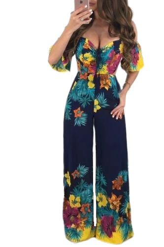 Женский комбинезон с открытыми плечами повседневный без бретелек коротким