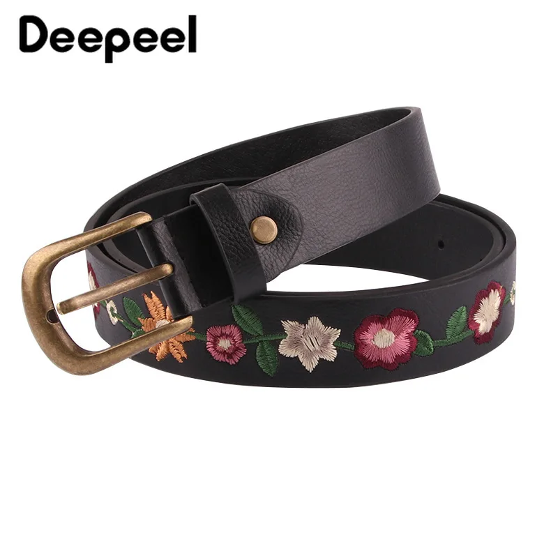 Deepeel 1 шт. 3 см * 100-110 женский классический ремень с вышивкой и пряжкой декоративный