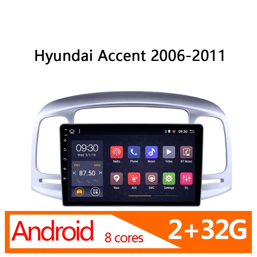 Android 2G + 32G 8 ядер Автомагнитола для Hyundai Accent 2006 2011 авто мультимедиа Автомобиль
