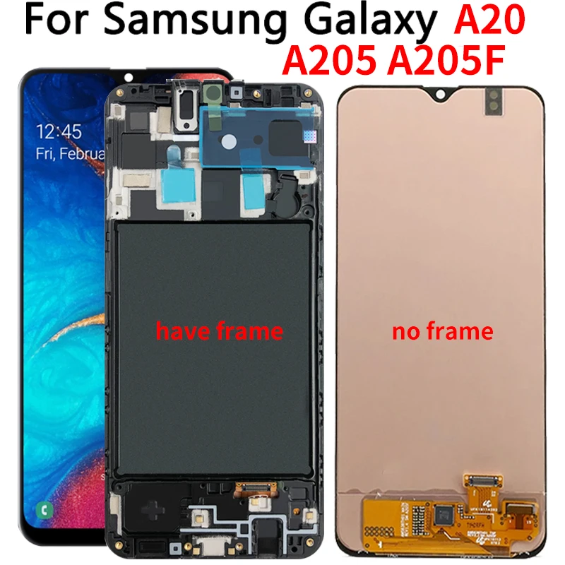 Оригинальный amoled для Samsung galaxy A20 A205 ЖК дисплей с дигитайзером A205FN A205F сенсорным