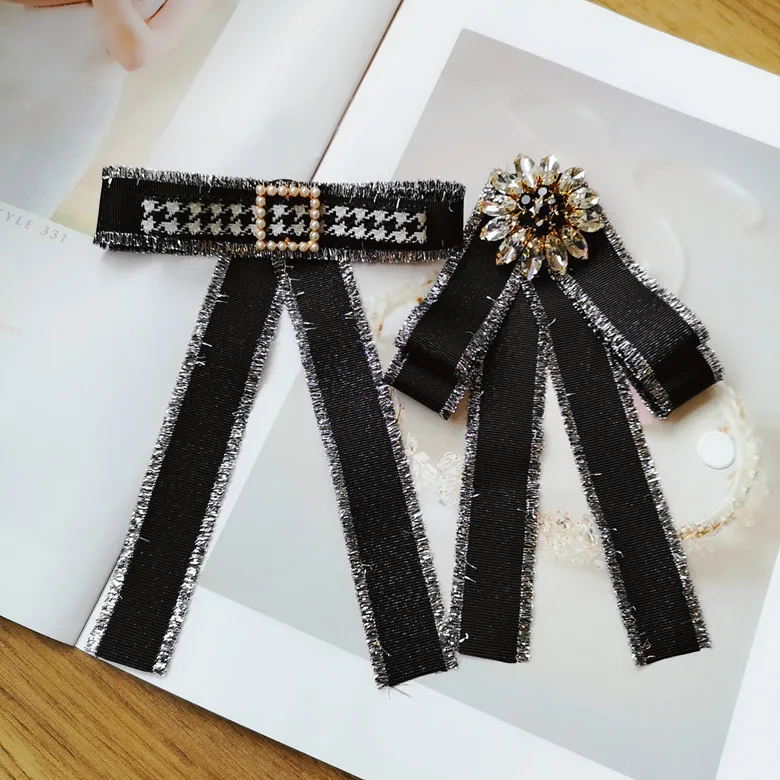 Модное Стильное украшение брошь с бахромой для девушек галстук бабочка ткань