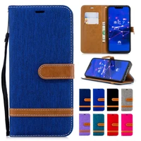 luxury case for huawei mate 20 lite leather flip wallet case for huawei mate 20 lite case denim mixed colors phone cases