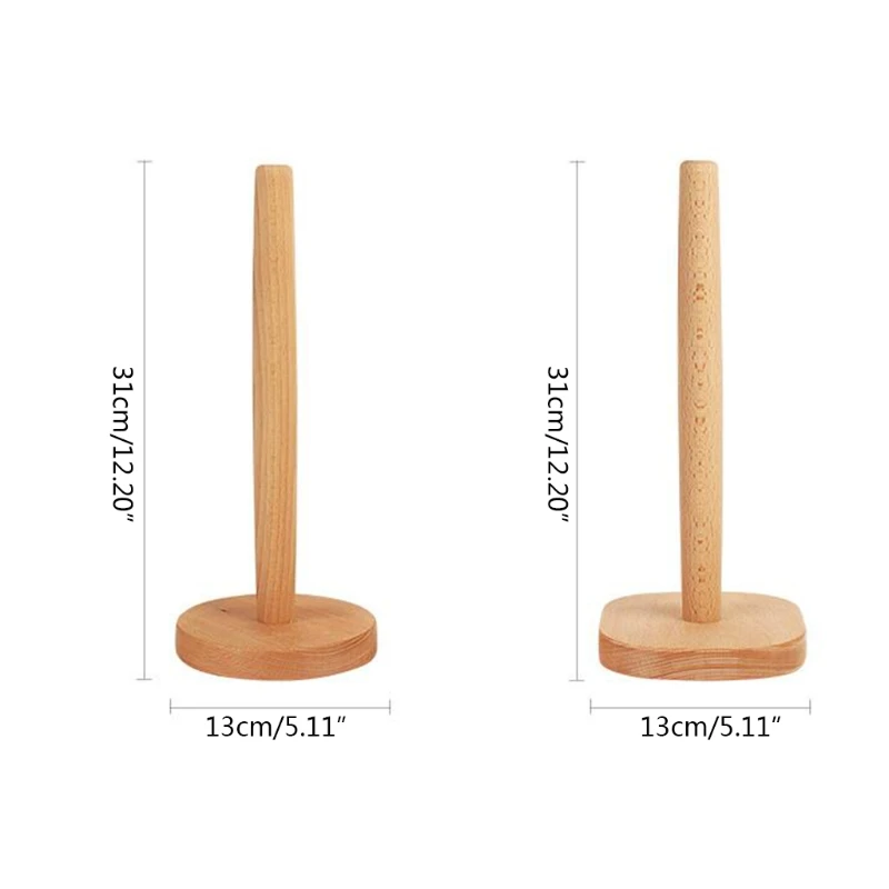 

AXYE Simple Kitchen Standing Countertop Paper Roll Holder Wooden Paper Towel Holder