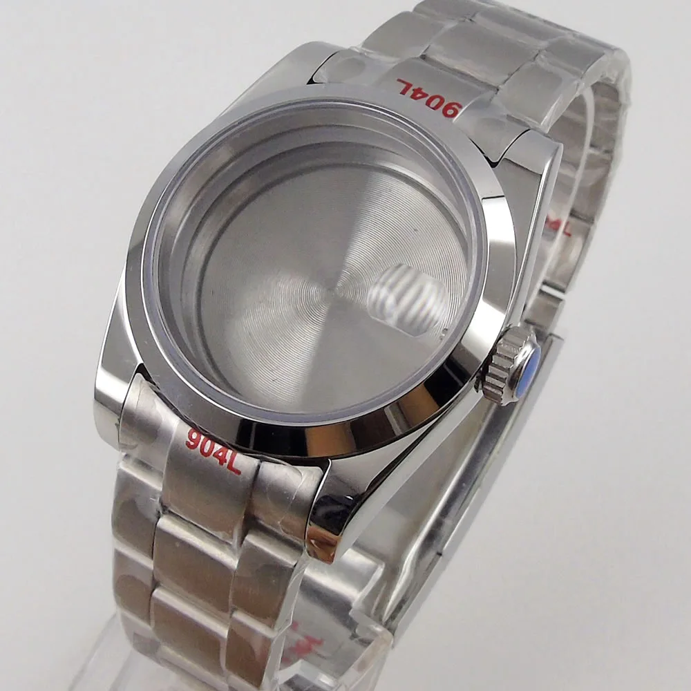 36mm Stainless Steel Polished Case Sapphire Glass Fit for NH35 NH36 ETA2836 Miyota 8205 8215 821A Mingzhu DG2813 3804 Movement