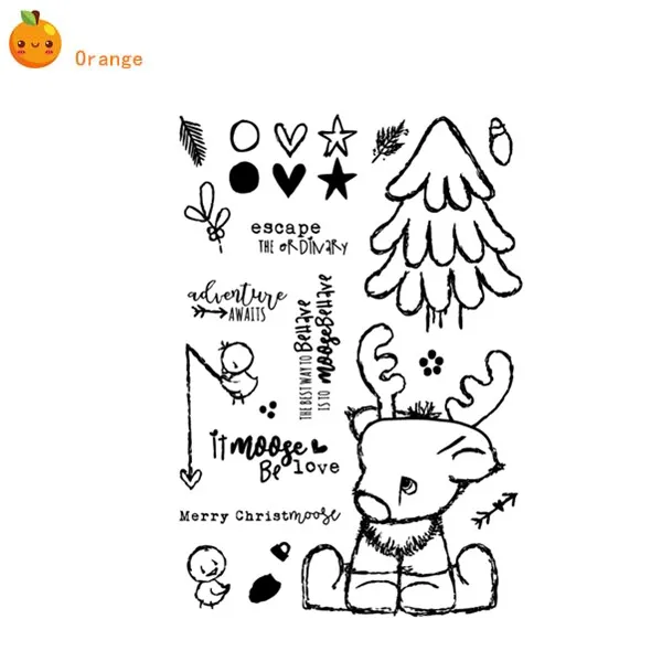 Прозрачные штампы с оленем для скрапбукинга/изготовления открыток/детских