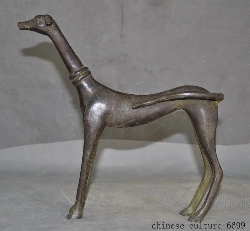 

Old China Bronze Wolf Dog Dog Bronze Statue Halloween