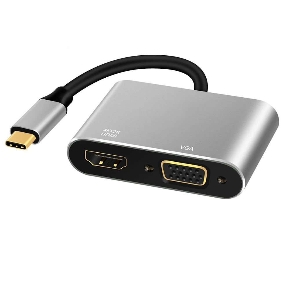 Тип-c к HDMI VGA дисплей 4K терминал передачи данных видео конвертер Поддержка