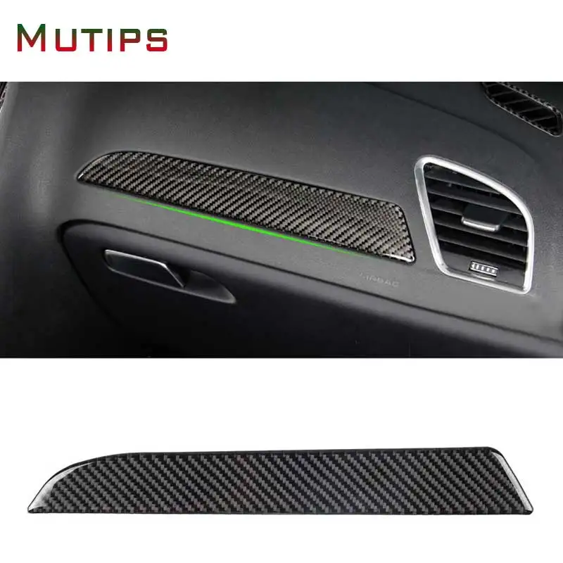 

Mutips Carbon Fiber Left Driver Side Dashboard Decor Cover Trim Sticker Accessories Center console For Audi A4 B8 A5 Q5 09-16