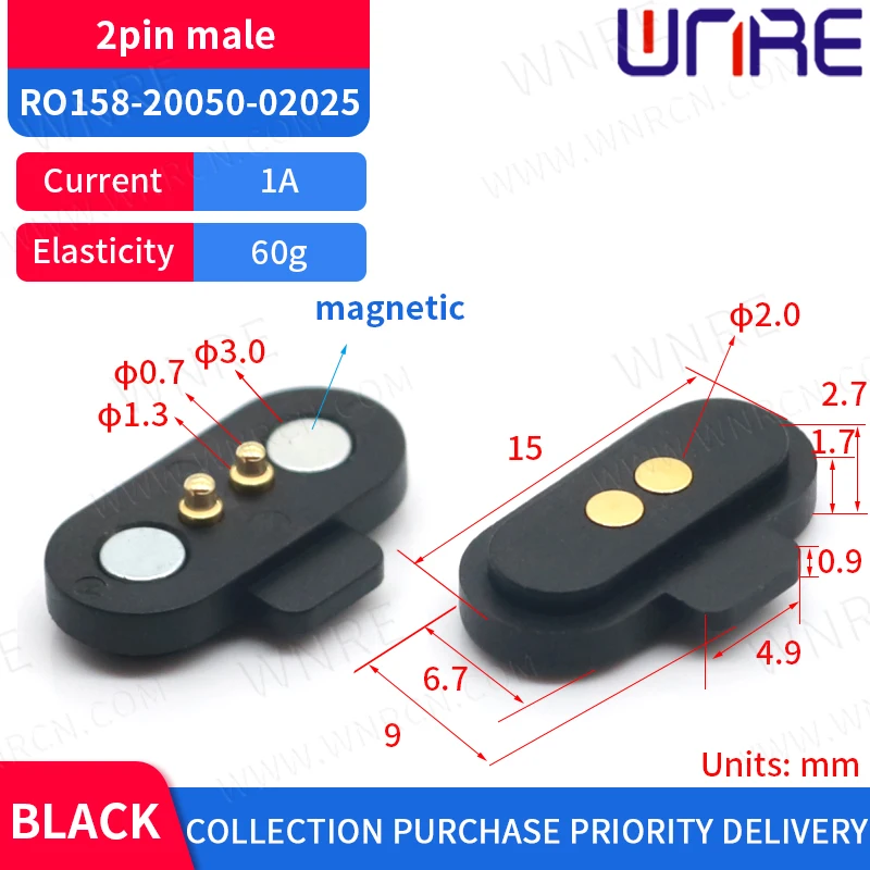 1/2 Pcs 2A Magnetic Pogo Pin Connector 2/4 Positions Pitch 2.5/2.6 MM Spring Loaded Pogopin Male Female Contact Strip | Обустройство