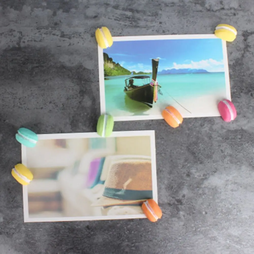 Новый Macaron окрашенный полимерный холодильник круглые Макаруны кнопки магниты