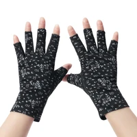 summer sunscreen fingerless gloves half fingered short anti ultraviolet ultra thin cycling finger pure cotton driving gloves