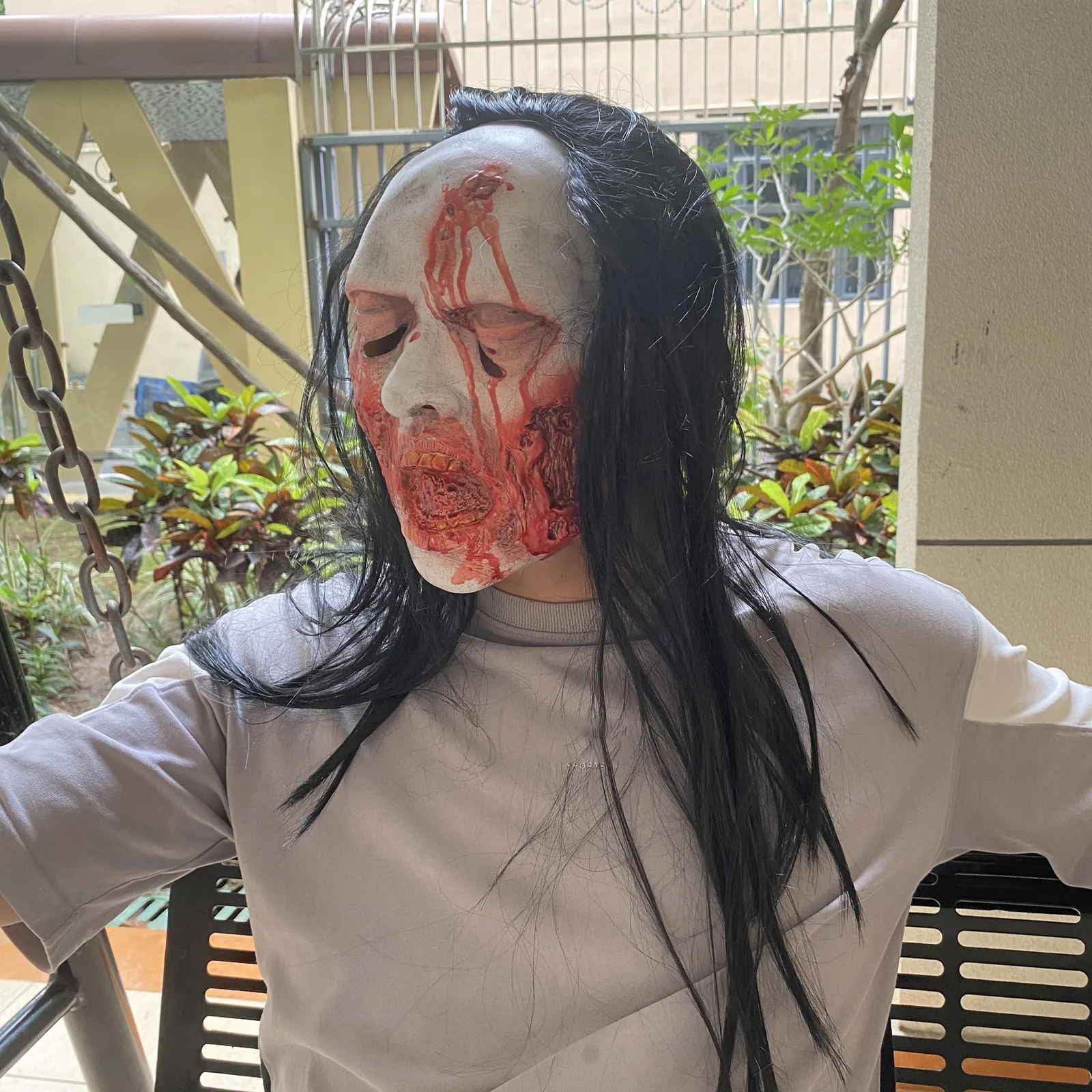 Маска с ужасным лицом зомби плохое лицо для Хэллоуина страшное страшная черная