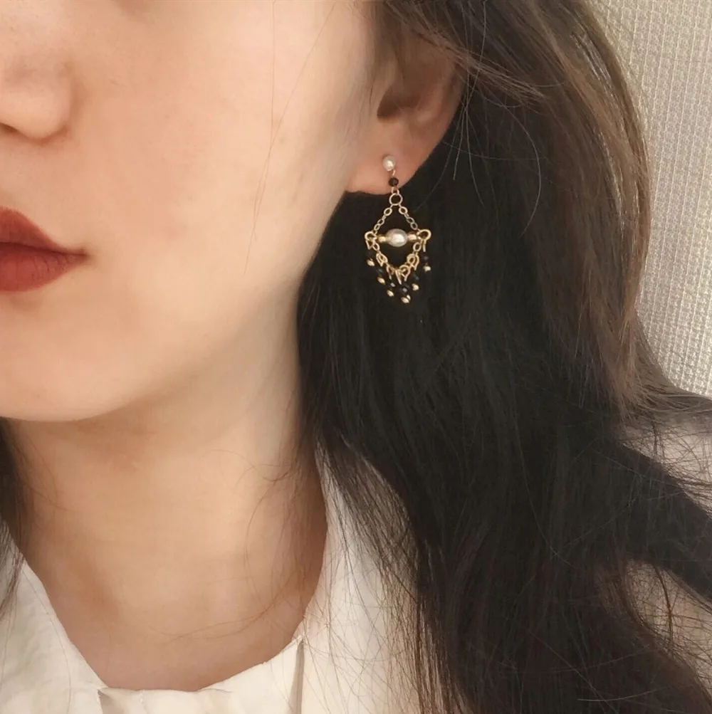 Серьги из стерлингового серебра 925 пробы, Модные Винтажные изысканные высококачественные длинные серьги с французским жемчугом, милые женские серебряные серьги, ювелирные изделия