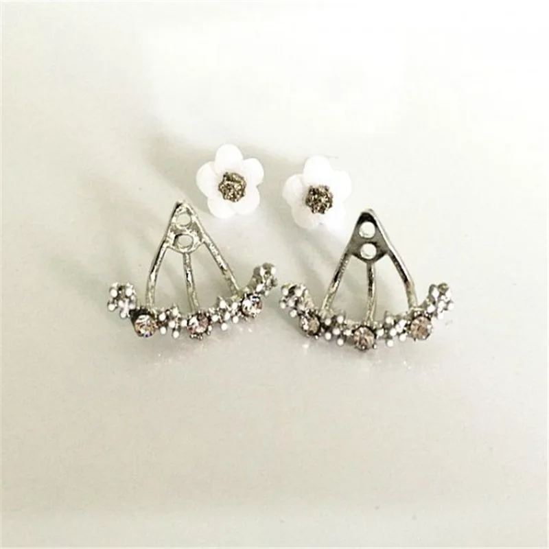 New Daisy Flower Back Hanging Earrings for Women 2021 Trend Korean Style Grunge Stud Earrings for Girls Punk Jewelry Wholesale