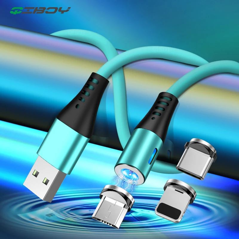 Магнитный зарядный кабель QIBOY Micro USB для iPhone Samsung Android мобильный телефон провод