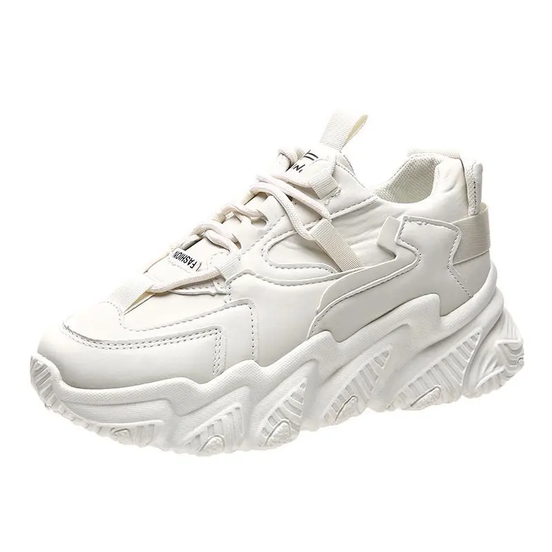 

Old Shoes Women's Shoes 2021 New Spring Fashion Spring and Autumn Sports Shoes Thick-soled White Shoes Ins Tide