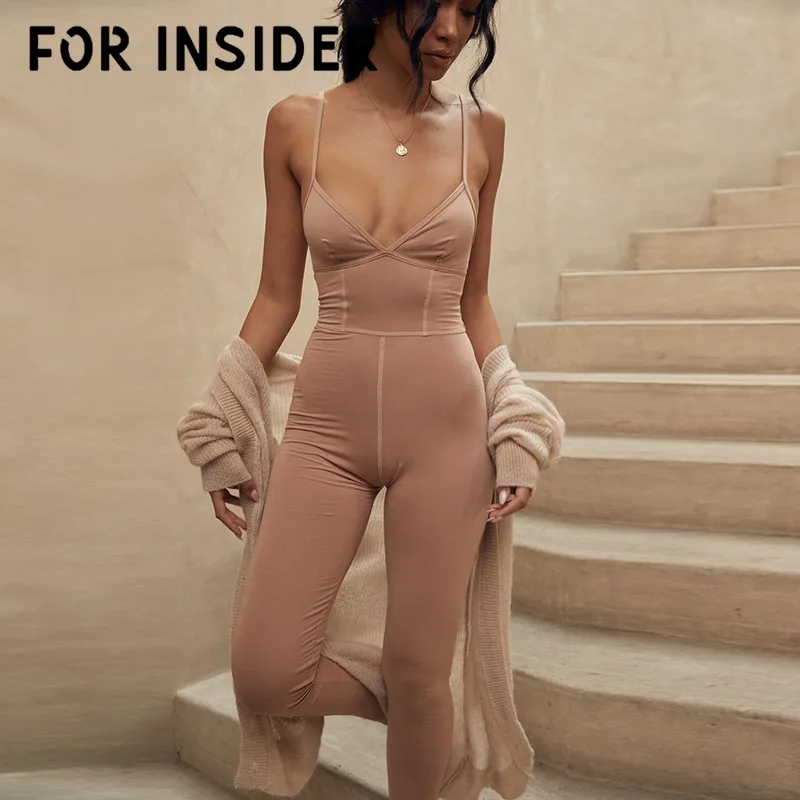 Для Insider Осень зима сексуальный длинный детский комбинезон женский черный