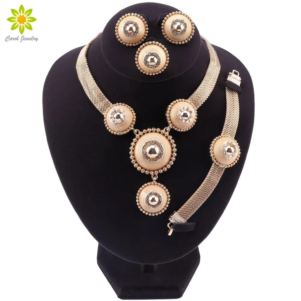 Модный свадебный комплект ювелирных изделий из Дубая Африки Нигерии золотого